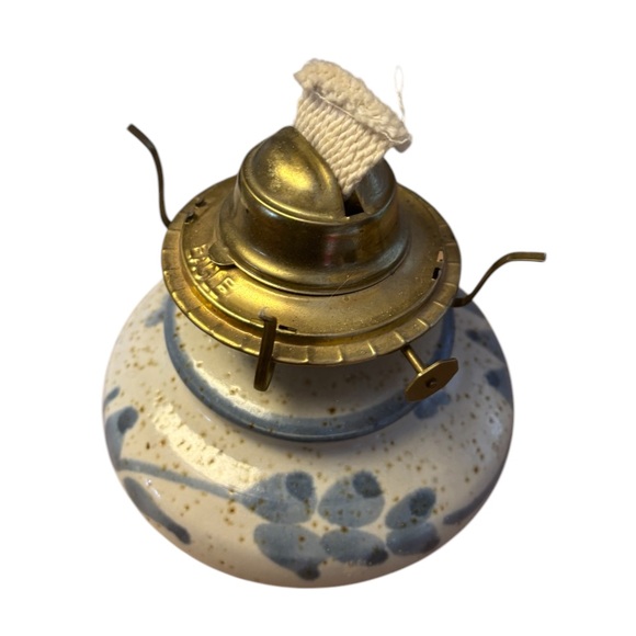 Artist Signed Vintage Glazed Stoneware Oil Lamp - Picture 2 of 7